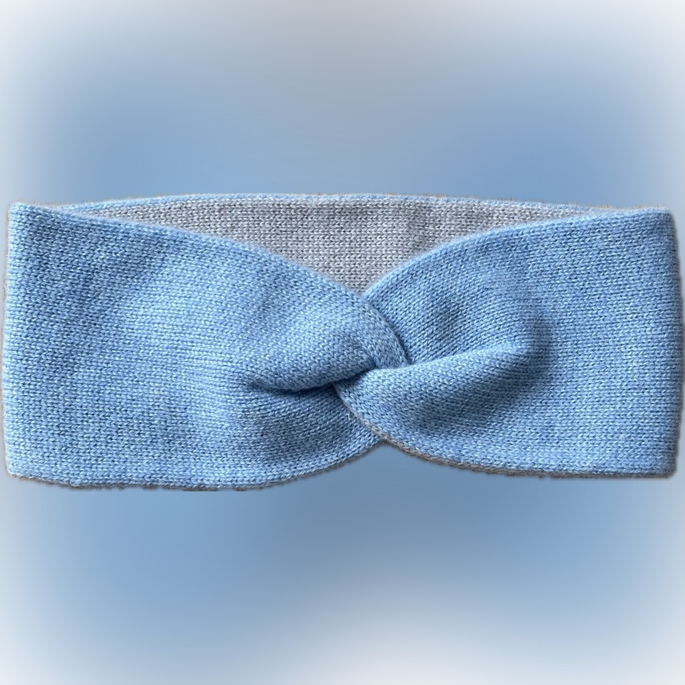 New. Kinross Cashmere Blue twisted Headband